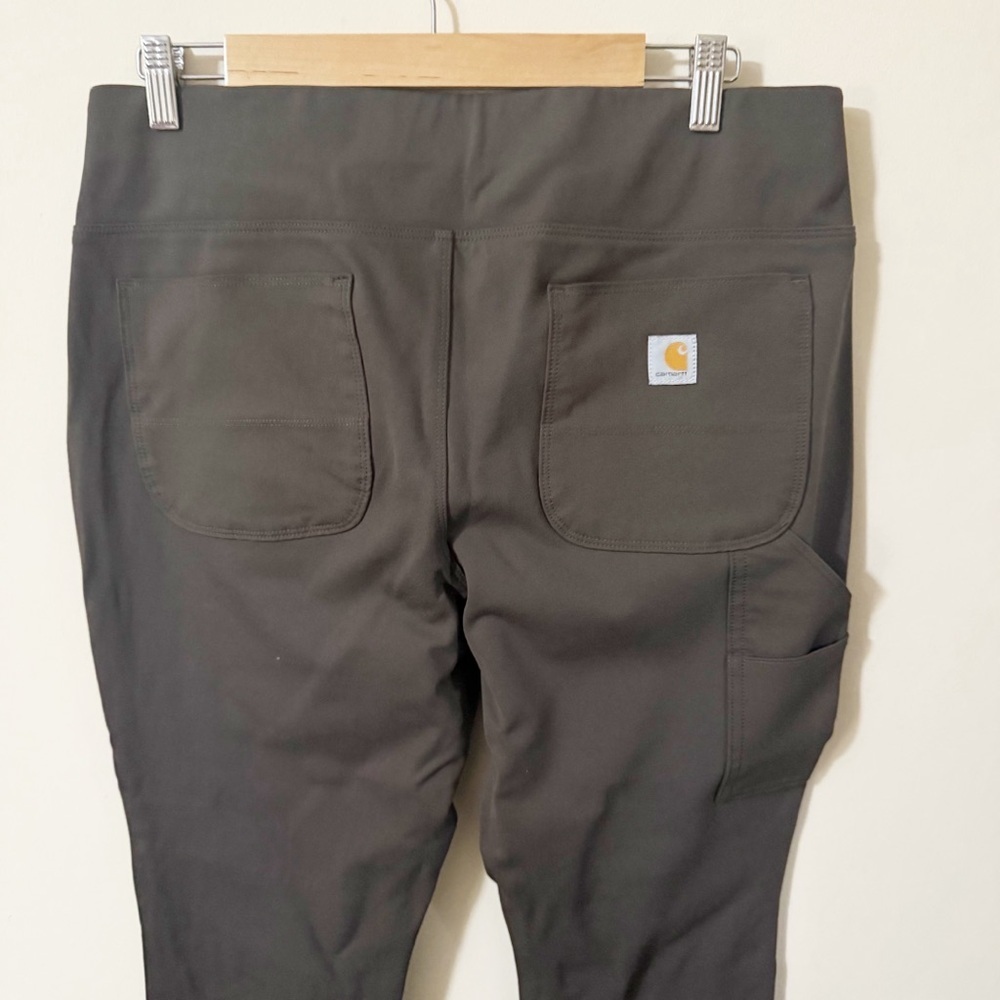 Carhartt Womens Brown / Gray Fitted Pants Size Large Work Wear - Picture 7 of 10